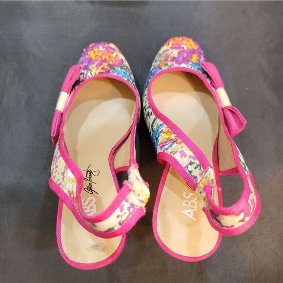 ABC BY ALLEN SCHWARTZ SLINGBACK FLORAL EMBROIDERED HEEL SANDAL - Picture 13 of 13